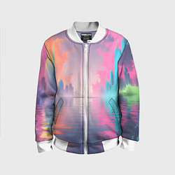 Детский бомбер Город в розовом тумане