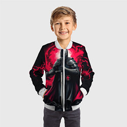 Бомбер детский Рыцарь-крестоносец ордена красной звезды, цвет: 3D-белый — фото 2