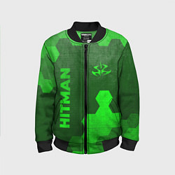 Детский бомбер Hitman - green gradient вертикально