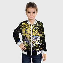 Бомбер детский Желто синяя краска на черном, цвет: 3D-белый — фото 2