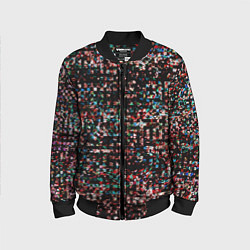 Детский бомбер Тёмный чёрно-красный мелкий квадрат