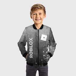 Бомбер детский Roblox - grey gradient вертикально, цвет: 3D-черный — фото 2