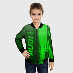 Бомбер детский Audi - green gradient по-вертикали, цвет: 3D-черный — фото 2