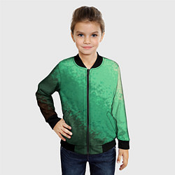 Бомбер детский Градиент текстурный зелёный, цвет: 3D-черный — фото 2