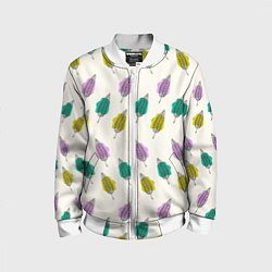 Детский бомбер Листья на пятнах