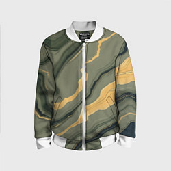 Детский бомбер Оливковый мрамор