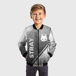 Бомбер детский Stray - grey gradient вертикально, цвет: 3D-черный — фото 2