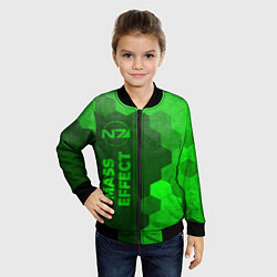 Бомбер детский Mass Effect - green gradient по-вертикали, цвет: 3D-черный — фото 2
