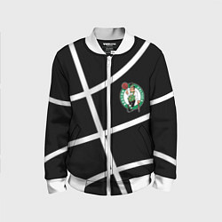 Бомбер детский Boston Celtics black, цвет: 3D-белый