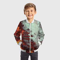 Бомбер детский Башня в облаках, цвет: 3D-белый — фото 2