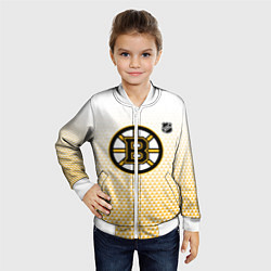 Бомбер детский Бостон Брюинз - светлый градиент, цвет: 3D-белый — фото 2