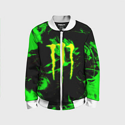 Детский бомбер Monster energy кислотное лого огонь