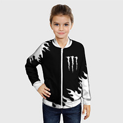 Бомбер детский Monster energy белый огонь, цвет: 3D-белый — фото 2