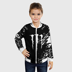 Бомбер детский Monster energy white splash, цвет: 3D-белый — фото 2
