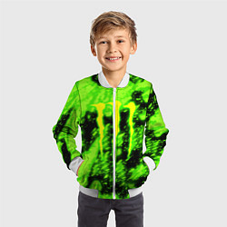 Бомбер детский Monster energy кислотное лого, цвет: 3D-белый — фото 2
