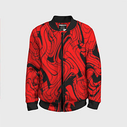 Детский бомбер Чёрно-красный абстрактный линии