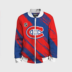 Бомбер детский Монреаль Канадиенс - брызги, цвет: 3D-белый