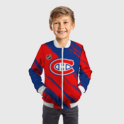Бомбер детский Монреаль Канадиенс - брызги, цвет: 3D-белый — фото 2