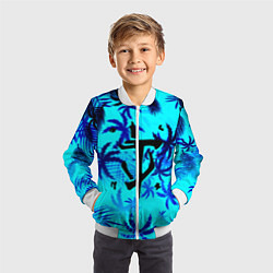 Бомбер детский Doom неоновые тропики, цвет: 3D-белый — фото 2