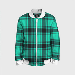 Бомбер детский Checkered turquoise, цвет: 3D-белый