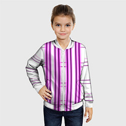 Бомбер детский Neon pink, цвет: 3D-белый — фото 2
