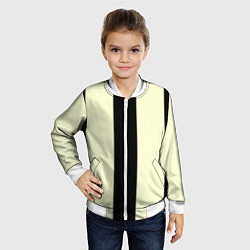 Бомбер детский Color black beige line, цвет: 3D-белый — фото 2