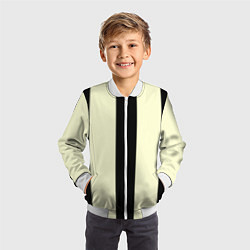 Бомбер детский Color black beige line, цвет: 3D-белый — фото 2