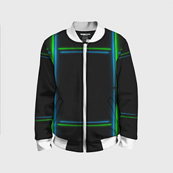 Бомбер детский Neon green light blue, цвет: 3D-белый