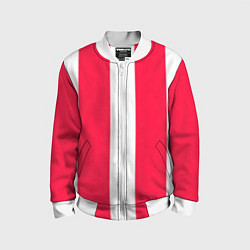Бомбер детский Color red white line, цвет: 3D-белый