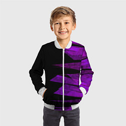 Бомбер детский Color purple black stripes, цвет: 3D-белый — фото 2