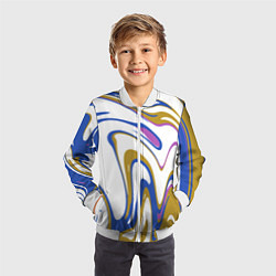 Бомбер детский Цветные вихри, цвет: 3D-белый — фото 2
