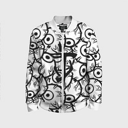 Бомбер детский Doom глаза монстра, цвет: 3D-белый