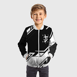 Бомбер детский Doom geometry black, цвет: 3D-белый — фото 2