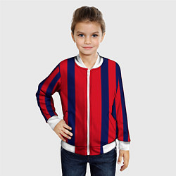 Бомбер детский Color black red stripes, цвет: 3D-белый — фото 2