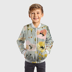 Бомбер детский Цветы и цветочки, цвет: 3D-белый — фото 2