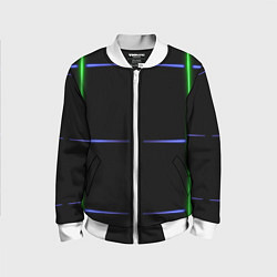 Детский бомбер Color black green purple stripes