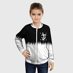 Бомбер детский Doom краски черно белый, цвет: 3D-белый — фото 2