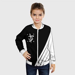 Бомбер детский Doom white geometry, цвет: 3D-белый — фото 2