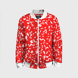 Детский бомбер Красный яркий камуфляж