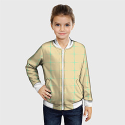 Бомбер детский Color beige green crosses, цвет: 3D-белый — фото 2