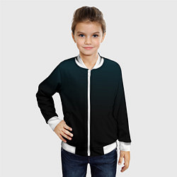 Бомбер детский Морская глубина в чёрном, цвет: 3D-белый — фото 2