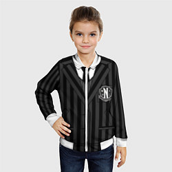 Бомбер детский Форма как у Уэнсдэй Аддамс верх, цвет: 3D-белый — фото 2