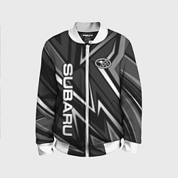 Бомбер детский Subaru - черный и белый, цвет: 3D-белый