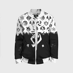 Детский бомбер Doom черно белые аниме