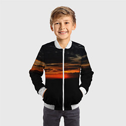 Бомбер детский Закат на плато, цвет: 3D-белый — фото 2