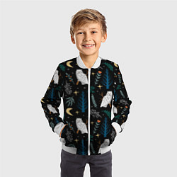 Бомбер детский Сова в зимнем лесу, цвет: 3D-белый — фото 2