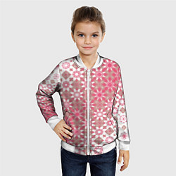 Бомбер детский Звездная россыпь-розовый, цвет: 3D-белый — фото 2