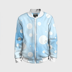 Бомбер детский Белые круги на голубом фоне, AI, цвет: 3D-белый