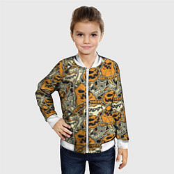 Бомбер детский Хэллоуин тыквы, цвет: 3D-белый — фото 2