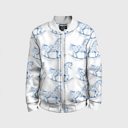 Детский бомбер Лошадка качалка гжель